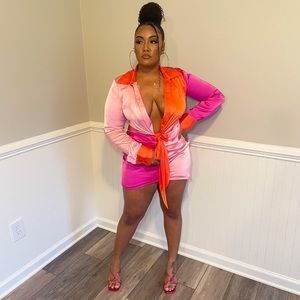 Sexy Multi-Color Block Dress